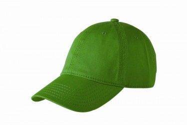 Šestipanelová bavlněná čepice s prackou, zelená