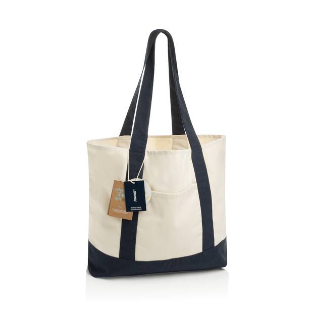 SHOP LOCAL AWARE™ recyklovaná bavlnená taška tote s gramážou, modrá Navy SHOP LOCAL AWARE™ recyklovaná bavlnená taška tote s gramážou, modrá Navy