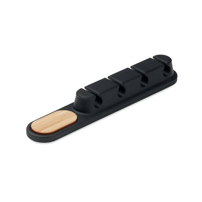 Silikónový organizér káblov, čierna