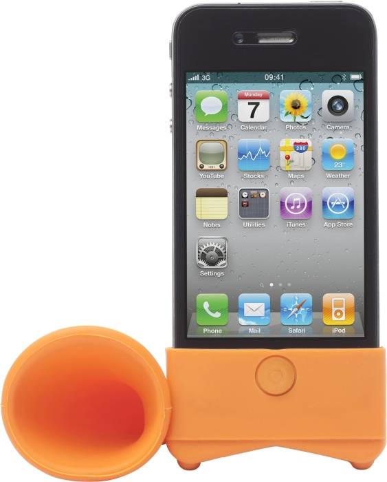 Silikonový zesilovač na telefon, oranžová