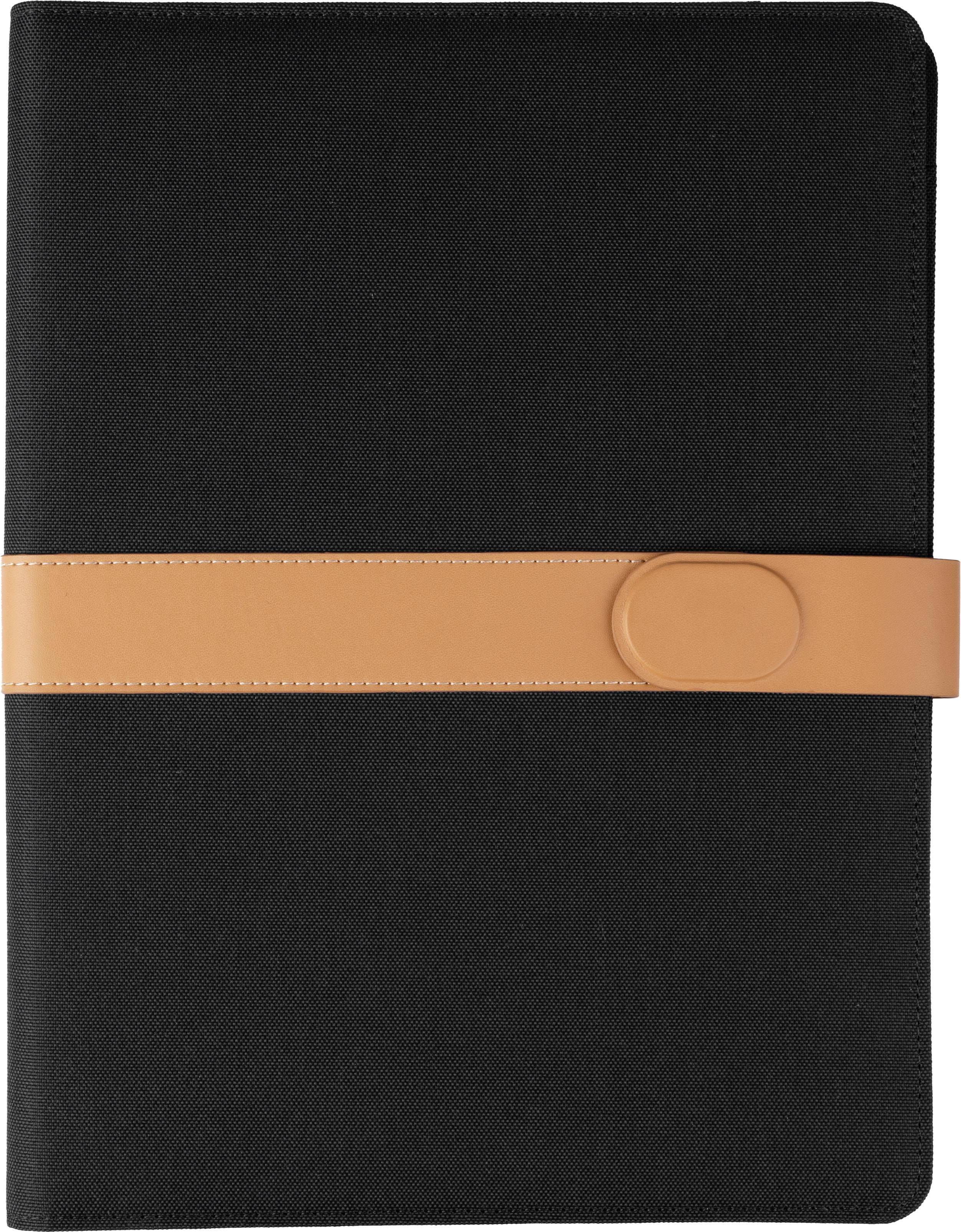 Skladacie portfólio z rPET A4 Sven, čierna