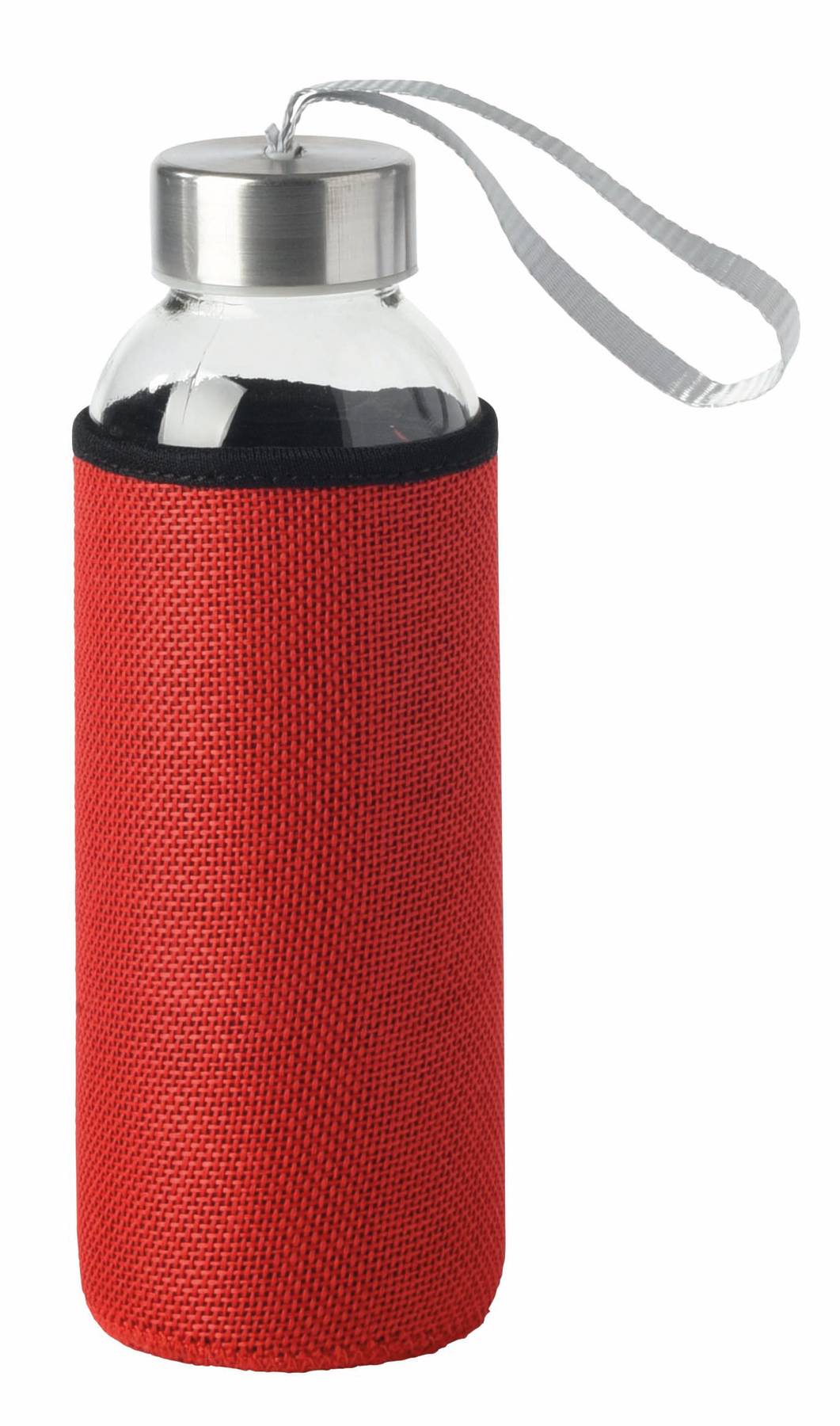 Sklenená fľaša "TAKE JUTY", 450 ml, červená