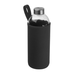 Obrázok ku produktu Sklenená fľaša v neoprénovom puzdre 1l, čierna