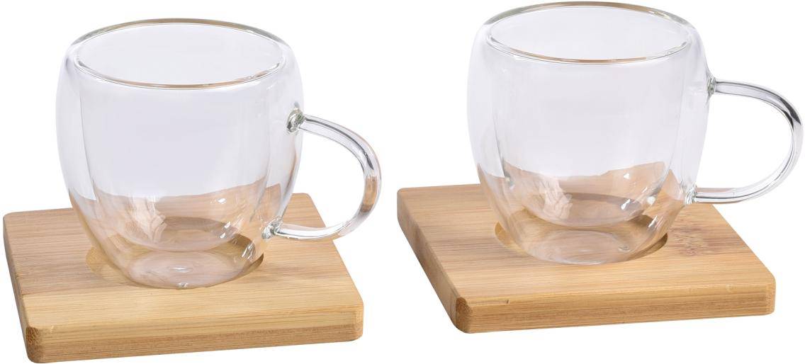 "Skleněná souprava ""Bamboo Duo"" 100 ml, bambus, hnědá"