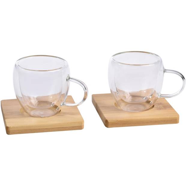 "Skleněná souprava ""Bamboo Duo"" 100 ml, bambus, hnědá" "Skleněná souprava ""Bamboo Duo"" 100 ml, bambus, hnědá"