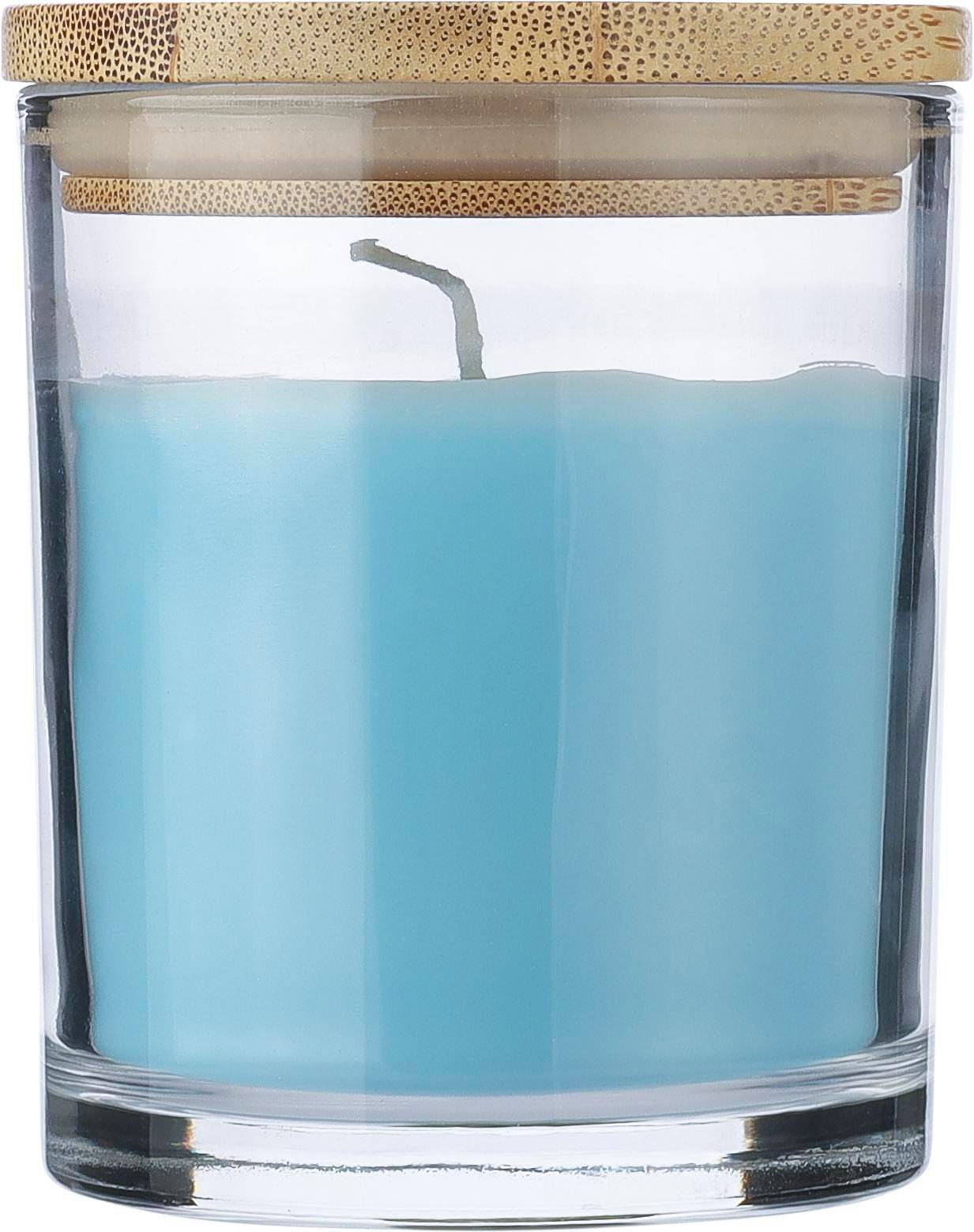 Sklenená sviečka Riven, modrá Light