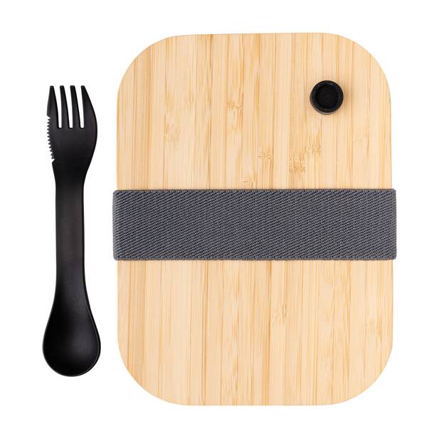 Skleněný jídlonosič s bambusovým víkem Skleněný jídlonosič s bambusovým víkem