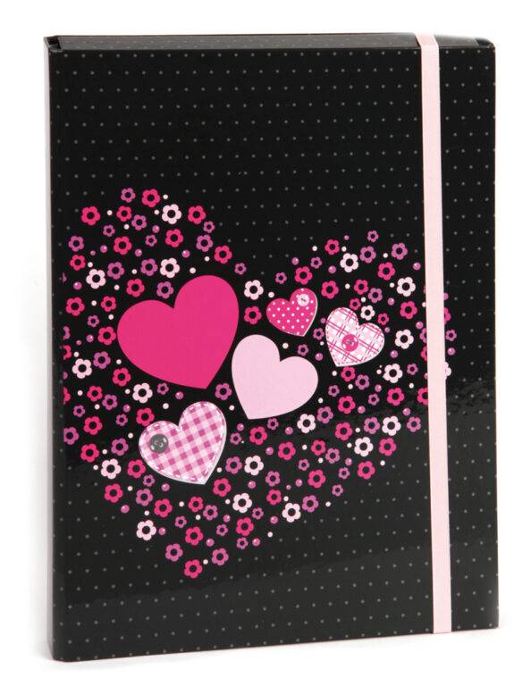 Školský box s klopou A4 Sweet Heart, viacfarebná