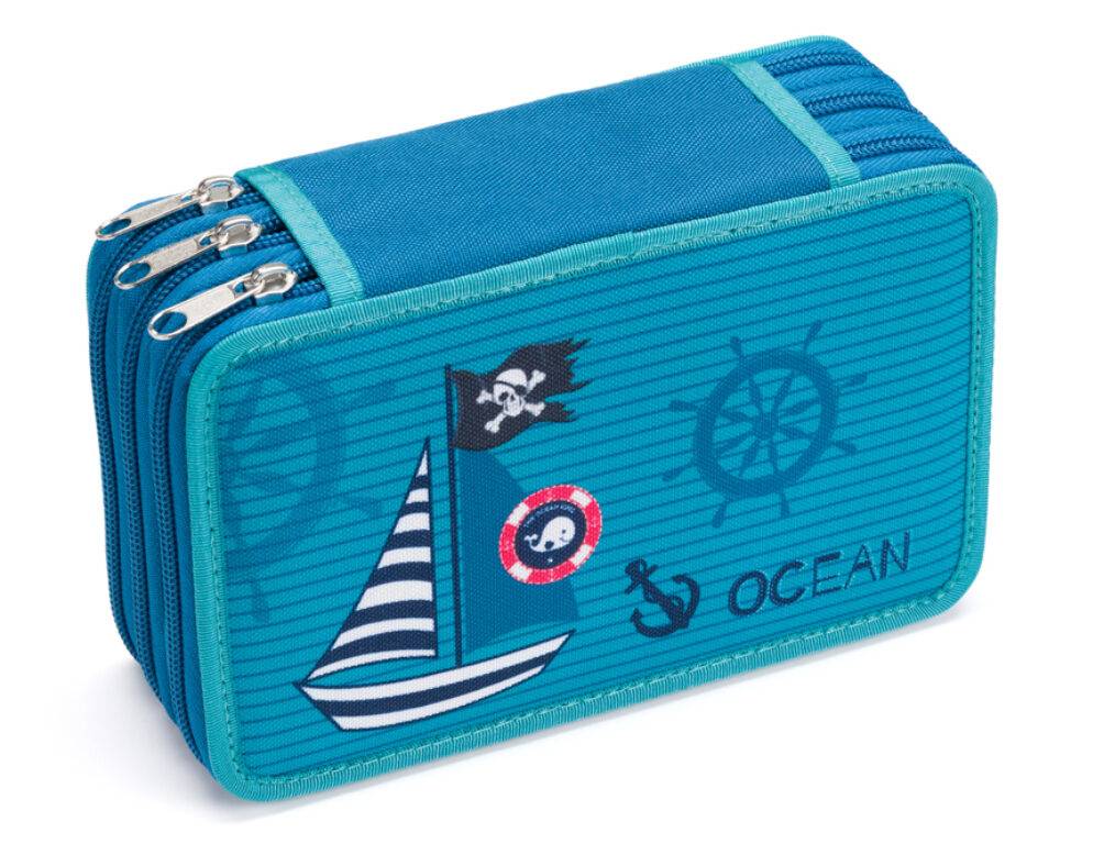 Školský trojposchodový peračník Ocean Pirate, viacfarebná
