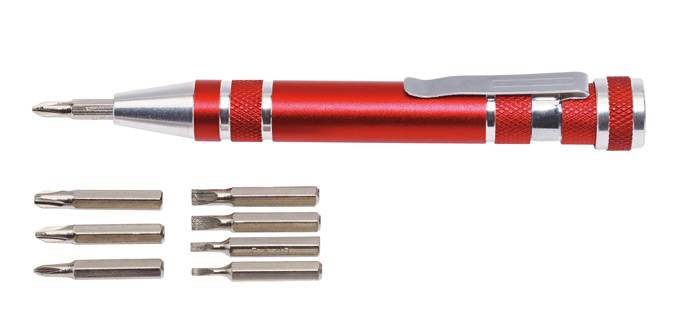 Skrutkovač a sada 8 bitov, červená