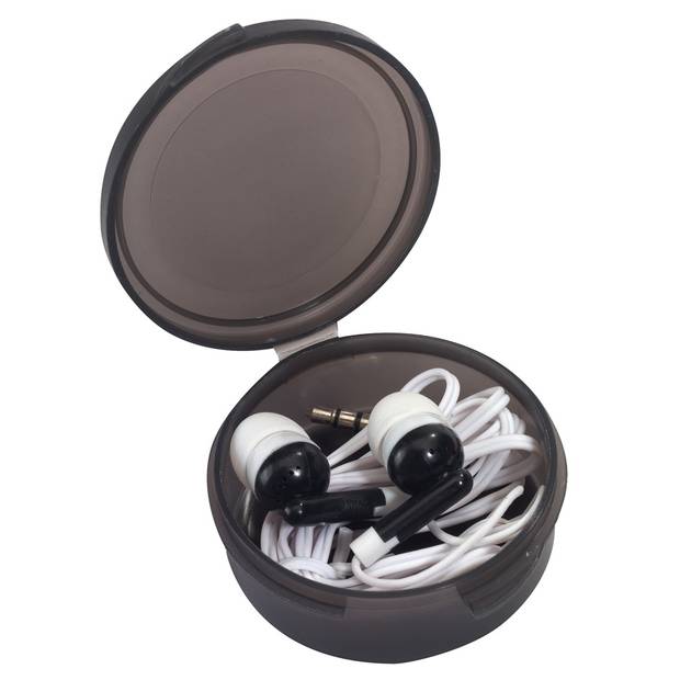 Sluchátka v plastové krabičce, černá Sluchátka v plastové krabičce, černá