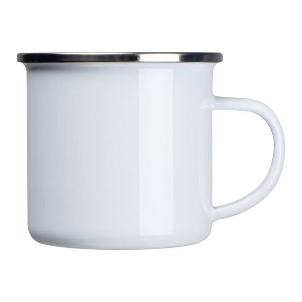 Smaltovaný retro hrnek, bílá Smaltovaný retro hrnek, bílá