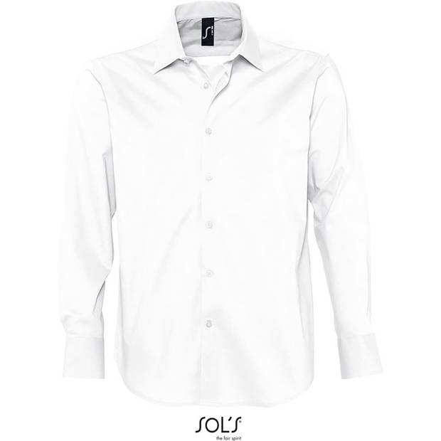 SOL'S | Brighton, Elastická košeľa s dl. rukávom, biela, S SOL'S | Brighton, Elastická košeľa s dl. rukávom, biela, S