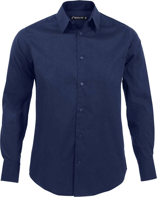 SOL'S | Brighton, Elastická košeľa s dl. rukávom, modrá dark, L