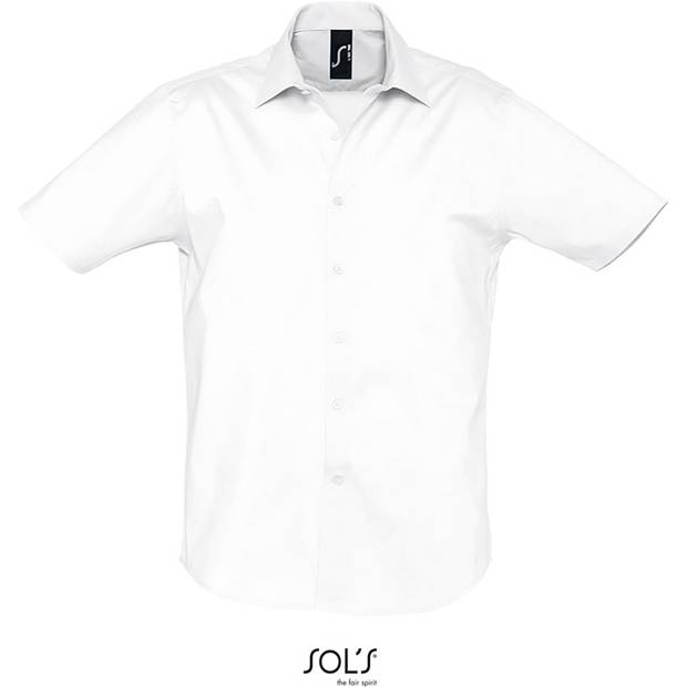 SOL'S | Broadway, Elastická košile s krátkým rukávem, bílá, S SOL'S | Broadway, Elastická košile s krátkým rukávem, bílá, S