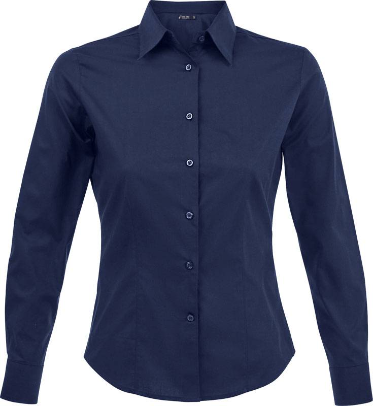 SOL'S | Eden, Elastická halenka s dl. rukávom, modrá dark, XXL