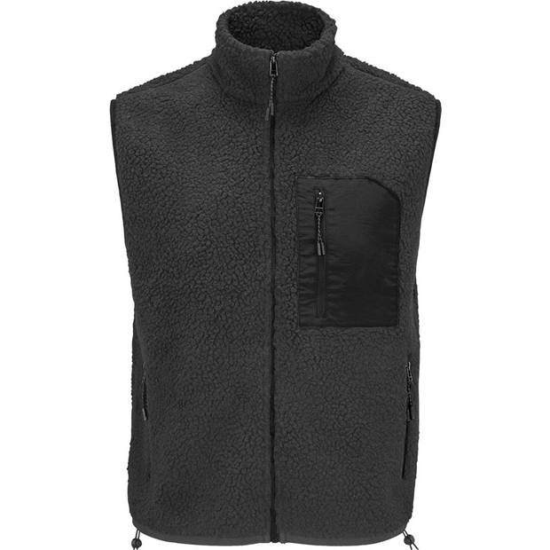 SOL'S | Fury Bodywarmer, Fleecová vesta Sherpa, šedá carbon - černá, XS SOL'S | Fury Bodywarmer, Fleecová vesta Sherpa, šedá carbon - černá, XS
