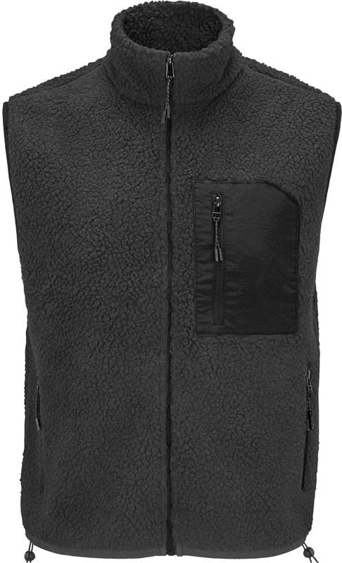 SOL'S | Fury Bodywarmer, Fleecová vesta Sherpa, sivá carbon - čierna, XXL