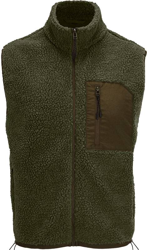 SOL'S | Fury Bodywarmer, Fleecová vesta Sherpa, zelená army, 3XL