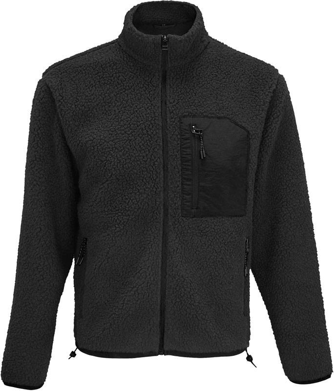 SOL'S | Fury, Fleecová bunda Sherpa, sivá carbon - čierna, XL