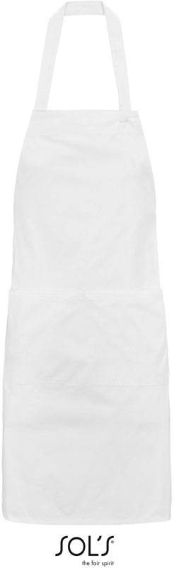 SOL'S | Gamma, Bio zástěra s laclem, bílá