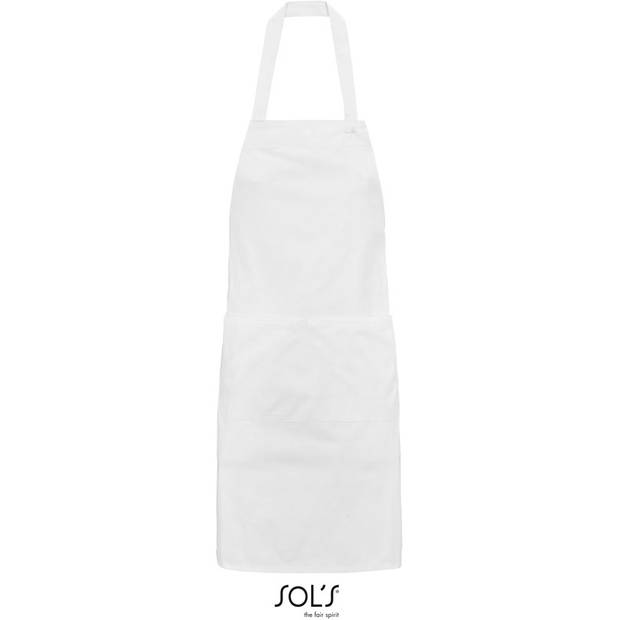 SOL'S | Gamma, Bio zástěra s laclem, bílá SOL'S | Gamma, Bio zástěra s laclem, bílá
