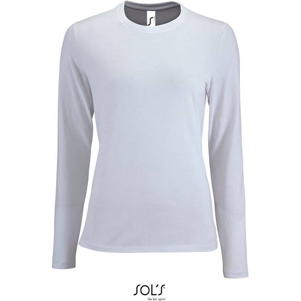 SOL'S | Imperial LSL Women, Dámske tričko s dl. rukávom, biela, S SOL'S | Imperial LSL Women, Dámske tričko s dl. rukávom, biela, S