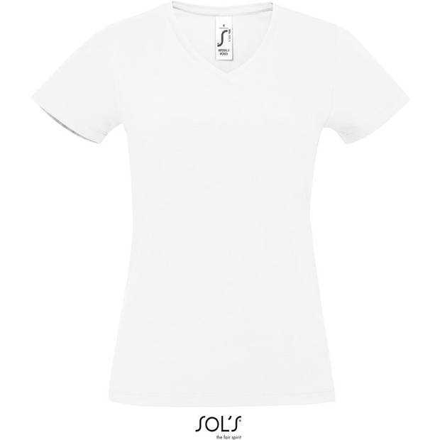 SOL'S | Imperial V Women, Dámske tričko s výstrihom do V, biela, S SOL'S | Imperial V Women, Dámske tričko s výstrihom do V, biela, S