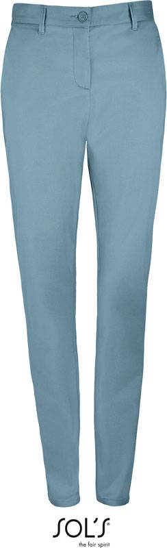 SOL'S | Jared Women, Dámske saténové elastické nohavice, modrá creamy, 38