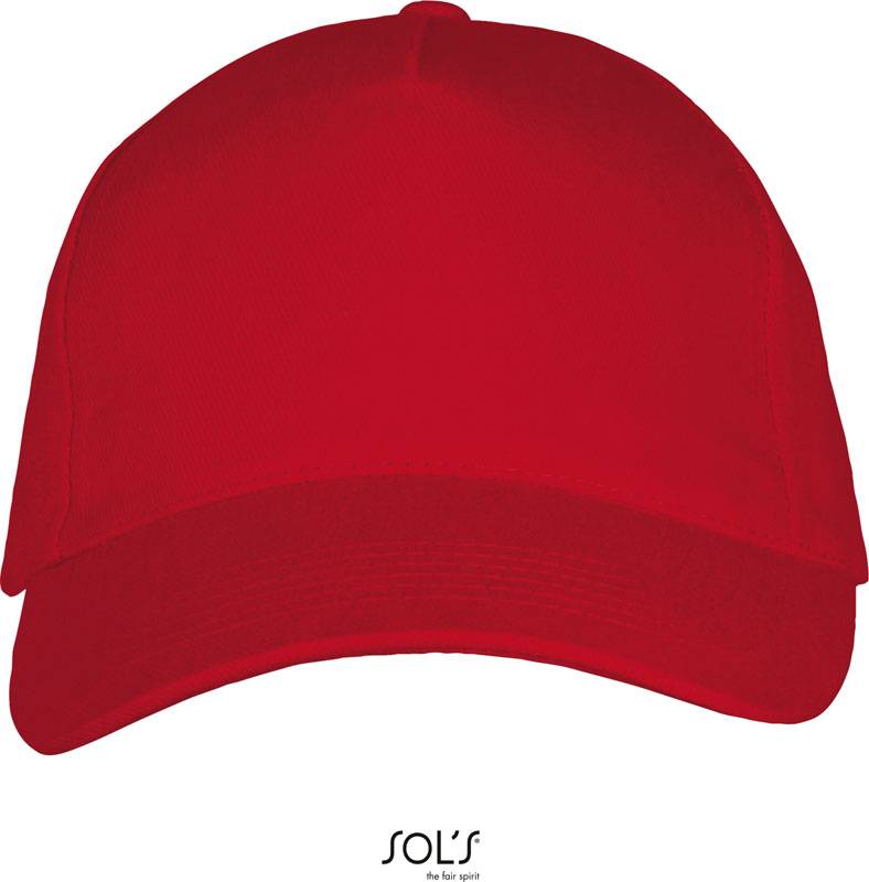 SOL'S | Long Beach, 5 panelová sandwich kšiltovka, červená