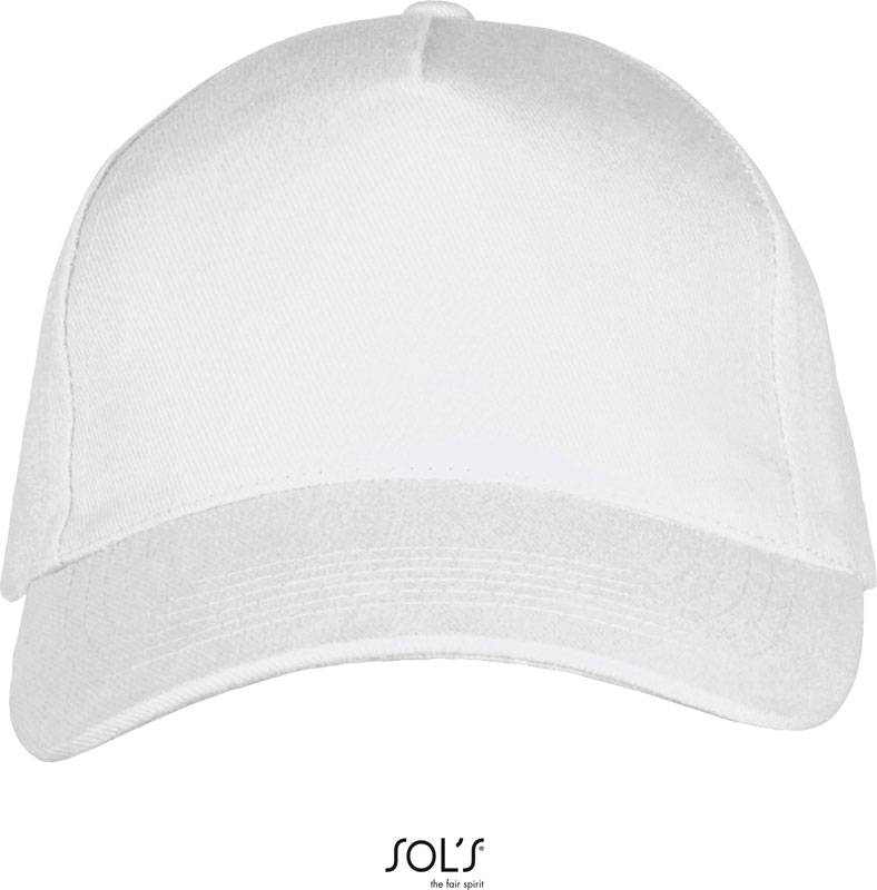 SOL'S | Long Beach, 5 panelová sandwich šiltovka, biela
