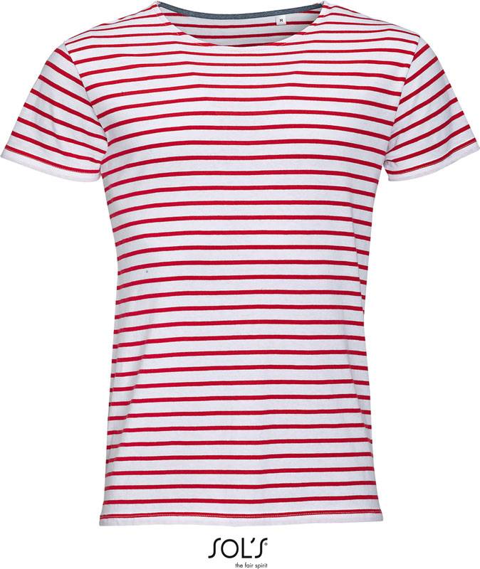 SOL'S | Miles Men, Pánske tričko, biela - červená, M