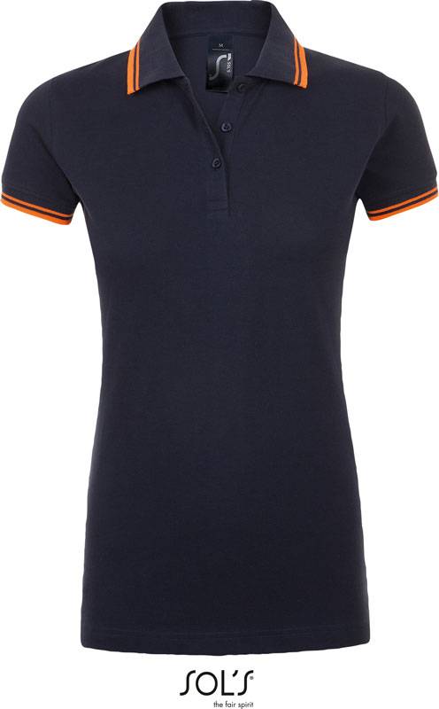 modrá french navy - oranžová neon