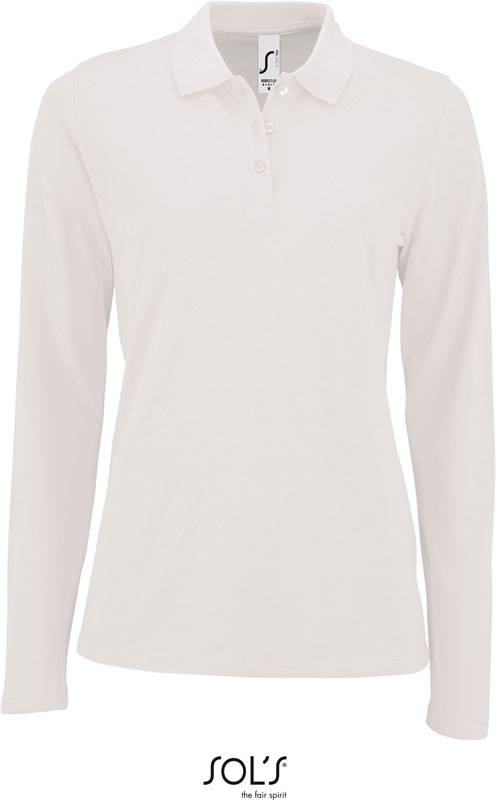 SOL'S | Perfect LSL Women, Dámské piqué polo s dl. rukávem, bílá, M