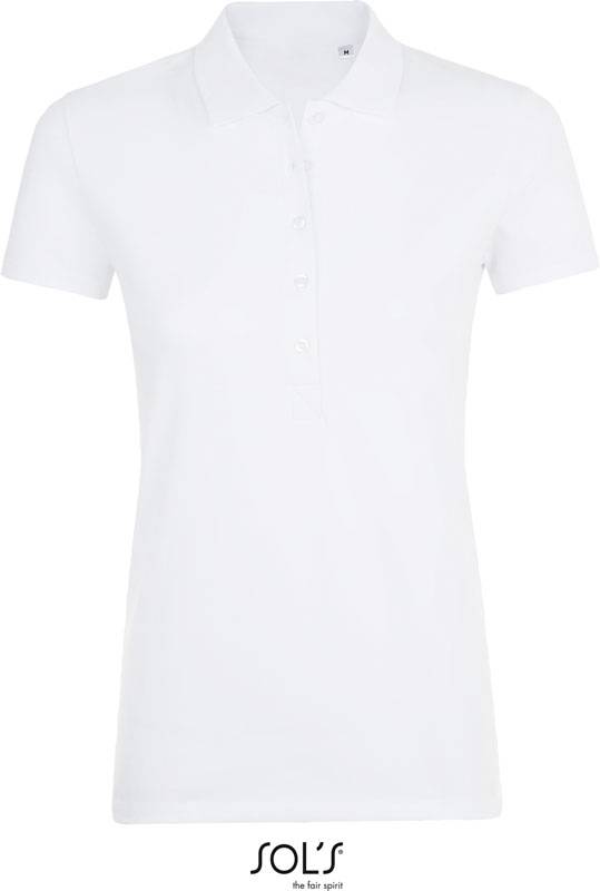 SOL'S | Phoenix Women, Dámské elastické piqué polo, bílá, S