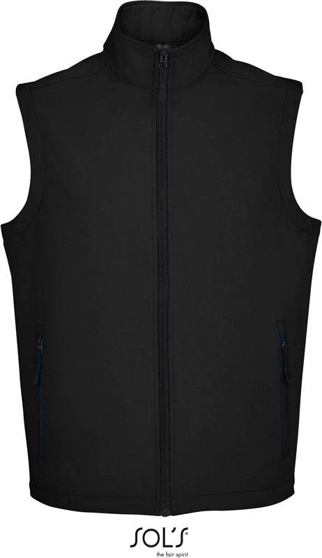 SOL'S | Race BW Men, Pánska 2-vrst. softshell. vesta, čierna, XXL