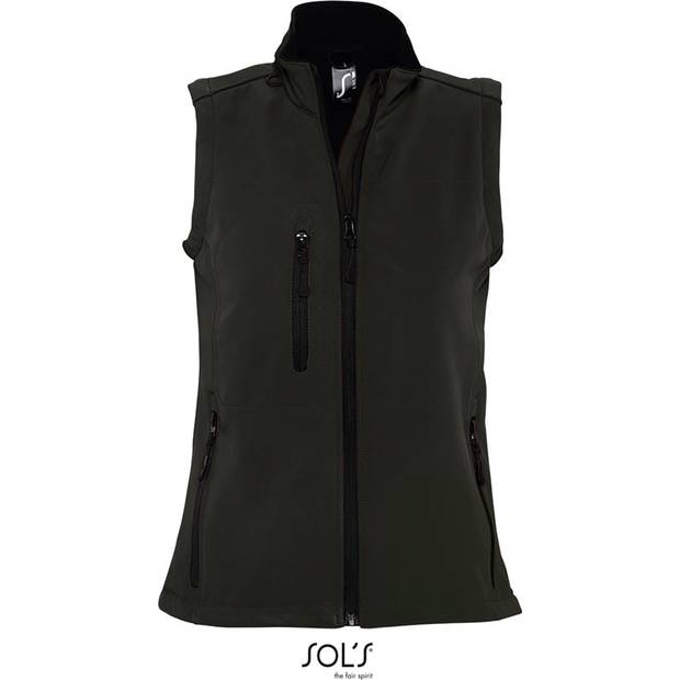 SOL'S | Rallye Women, Dámská 3-vrst. softshell. vesta, černá, S SOL'S | Rallye Women, Dámská 3-vrst. softshell. vesta, černá, S