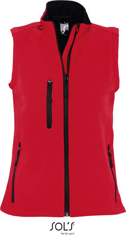 SOL'S | Rallye Women, Dámska 3-vrst. softshell. vesta, červená pepper, XXL