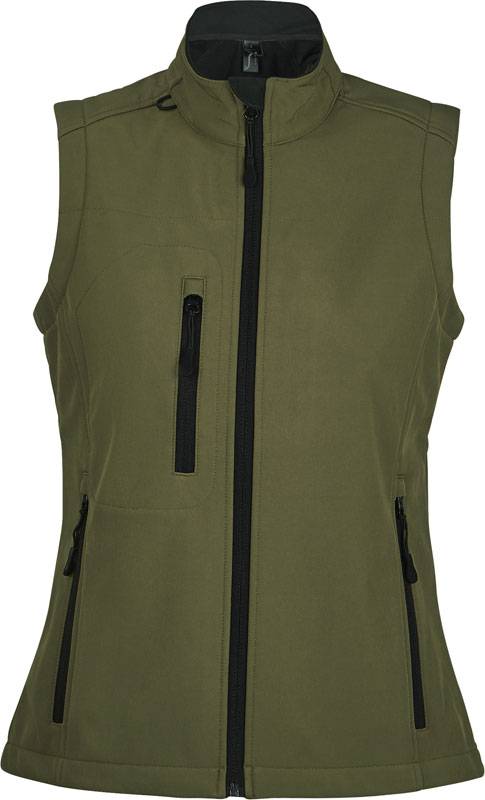 SOL'S | Rallye Women, Dámska 3-vrst. softshell. vesta, zelená army, XXL