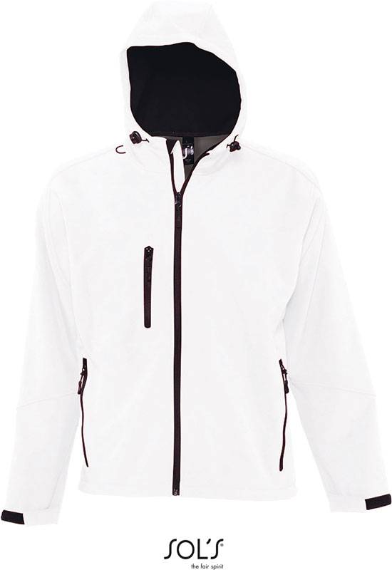 SOL'S | Replay Men, 3-vrst. softshell. bunda s kapuc., biela, XS