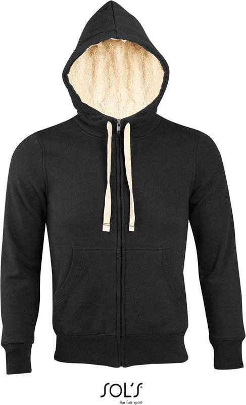 SOL'S | Sherpa, Unisex mikina s kapucí, černá, M