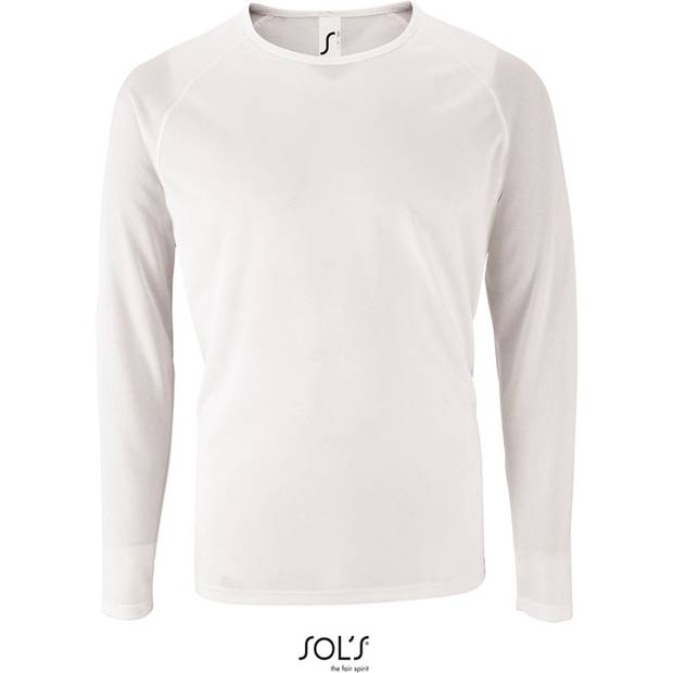 SOL'S | Sporty LSL Men, Pánske šport. tričko s dl. rukávom, biela, S SOL'S | Sporty LSL Men, Pánske šport. tričko s dl. rukávom, biela, S