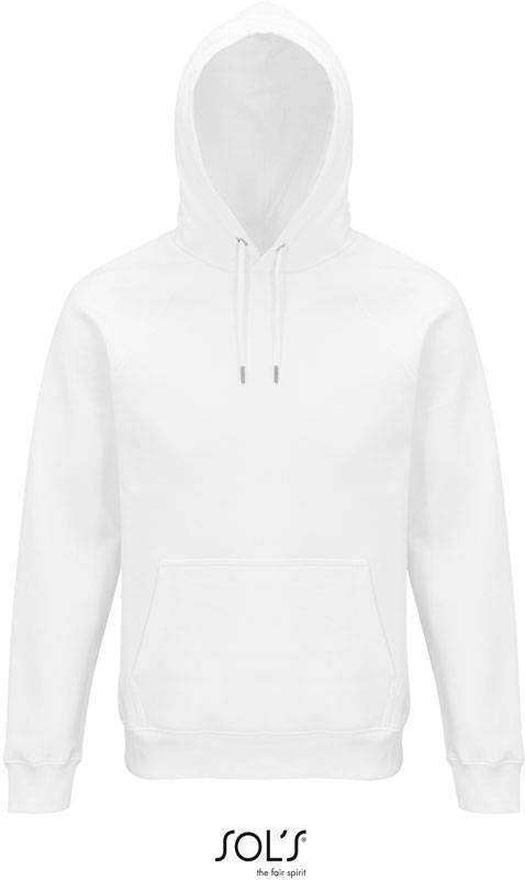SOL'S | Stellar, Unisex bio mikina s kapuc., biela, S