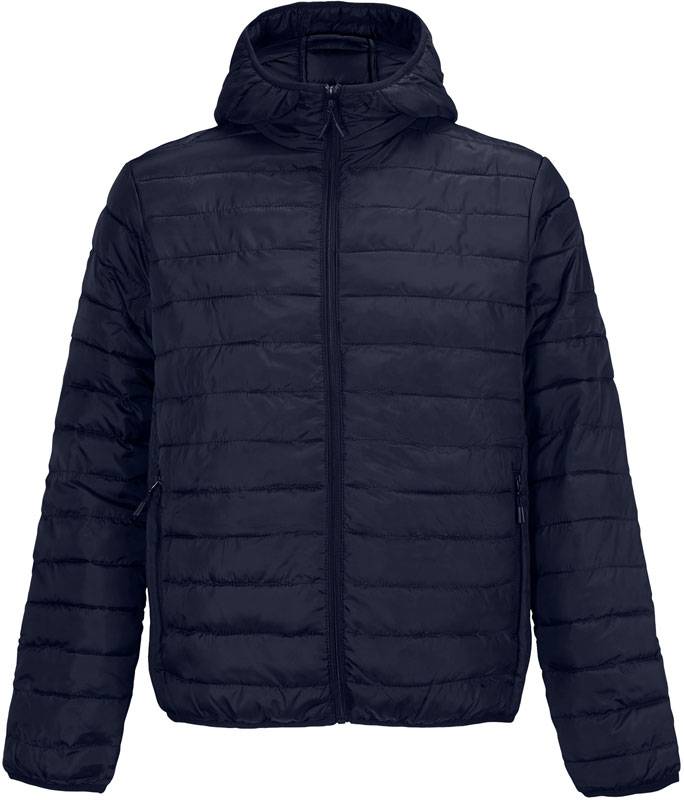 SOL'S|Stream Jacket Men, Ľahká pánska prešív. bunda s kapuc., modrá French Navy, XL