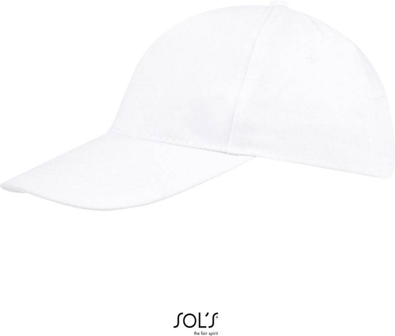 SOL'S | Sunny, 5 panelová baseball. šiltovka, biela