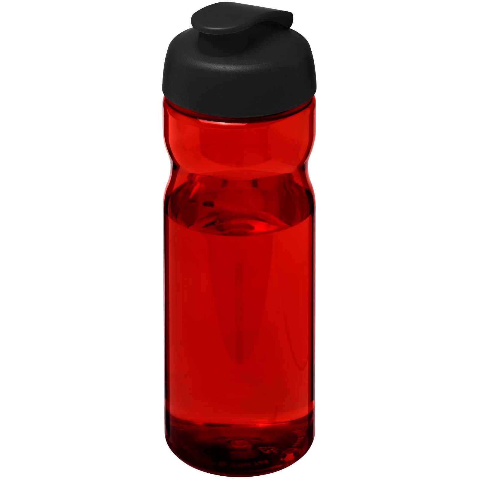 Športová fľaša s vyklápacím viečkom H2O Eco 650 ml, červená - čierna 