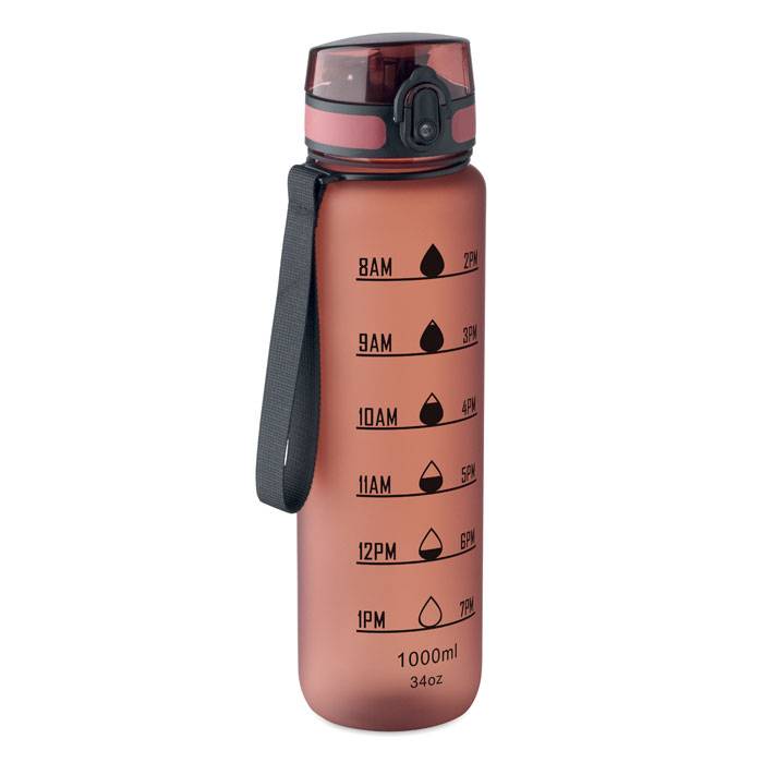 Športová RPET fľaša 1L, červená Wine