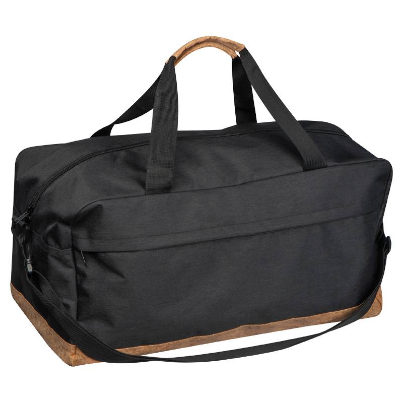 Športová taška z RPETu s korkovým dnom, čierna