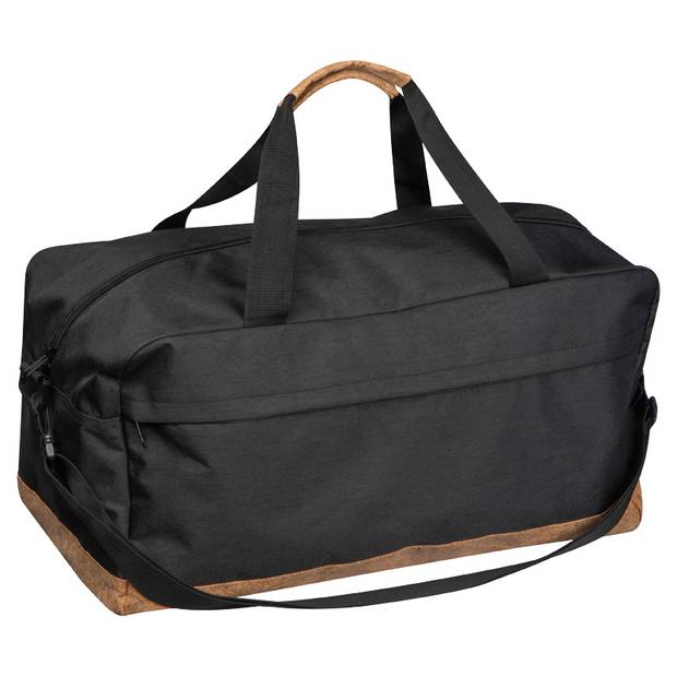 Sportovní taška z RPETu s korkovým dnem, černá Sportovní taška z RPETu s korkovým dnem, černá