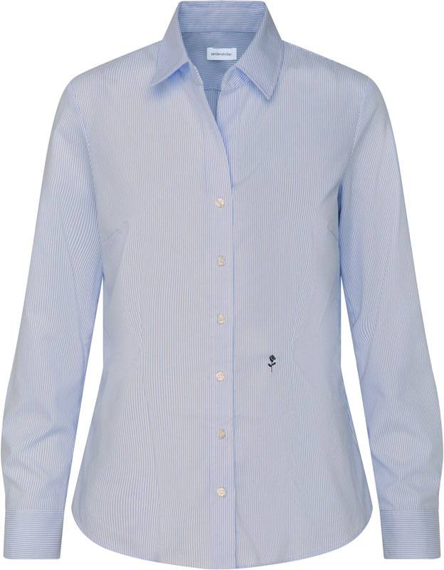 SST | Blouse Office Slim, Popelínová dámská košile s dl. rukávem, striped light blue/white, 44